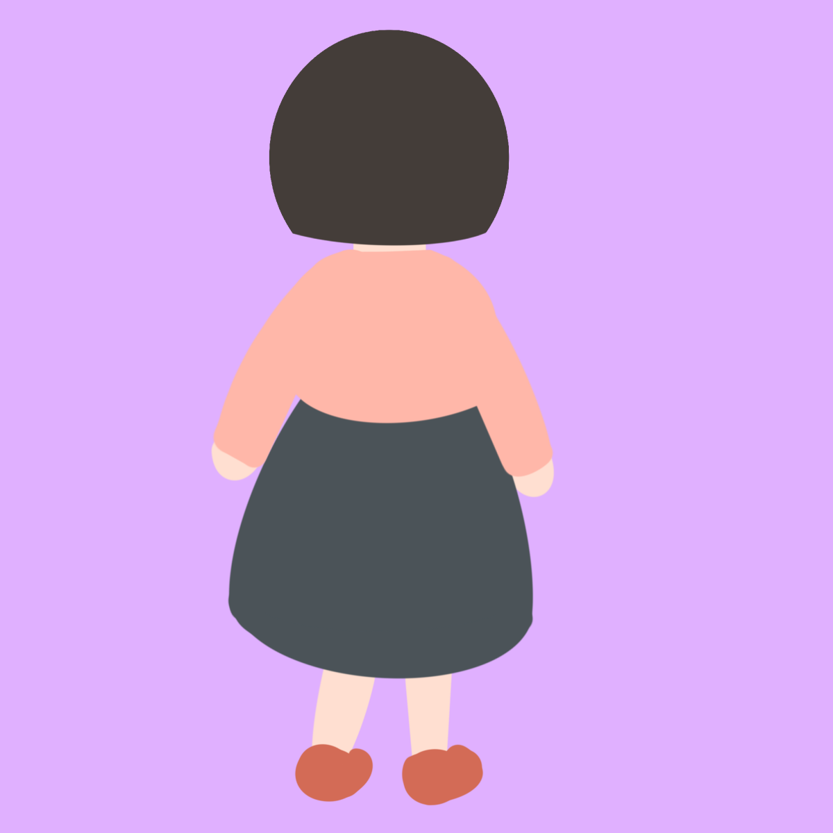 女の子の後ろ姿のイラスト