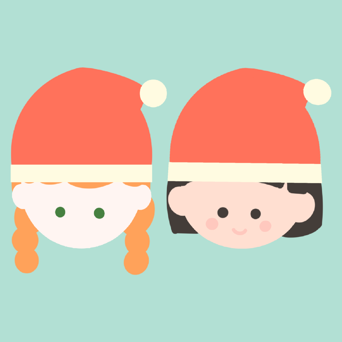サンタクロースの帽子を被った女の子のイラスト