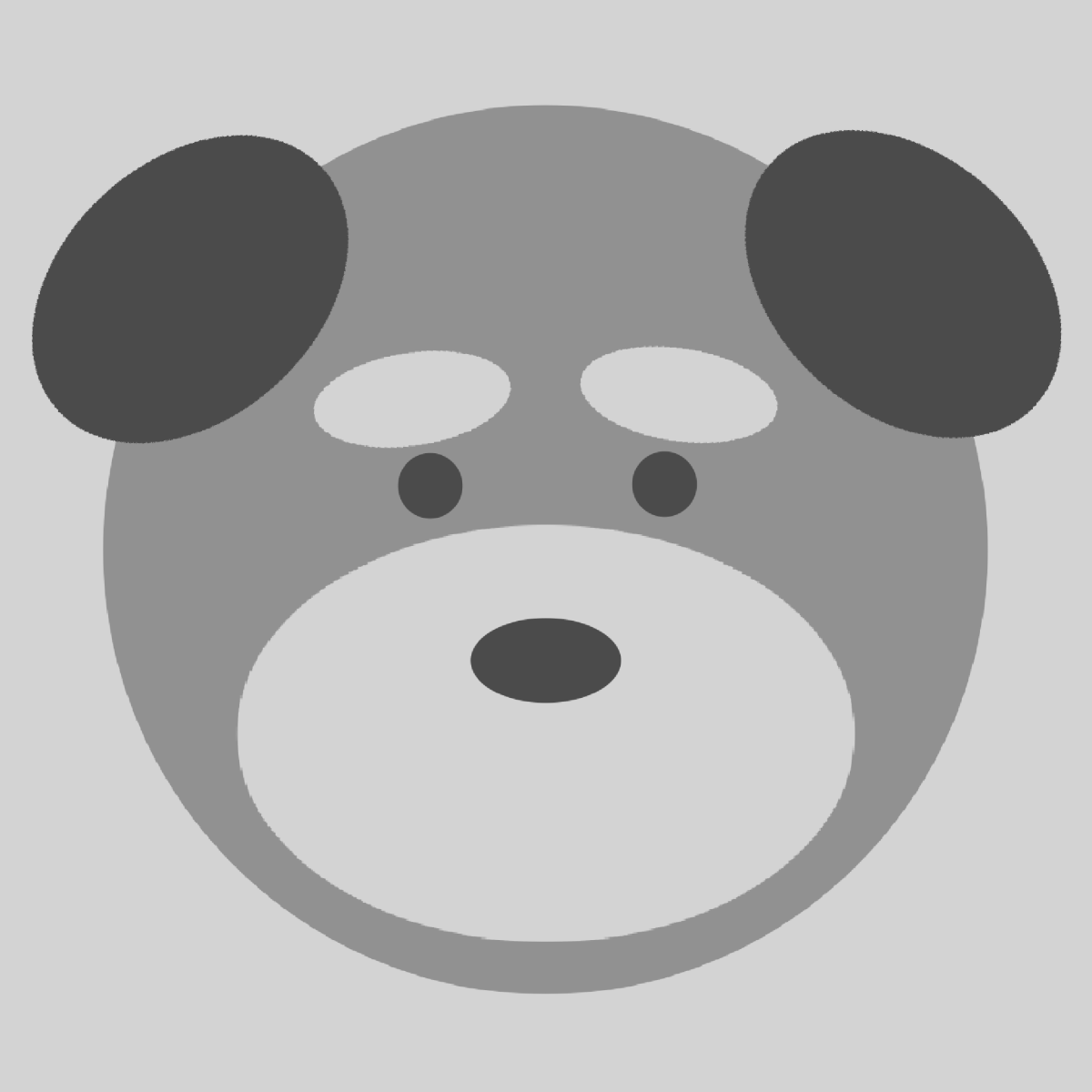 灰色の犬の顔のイラスト