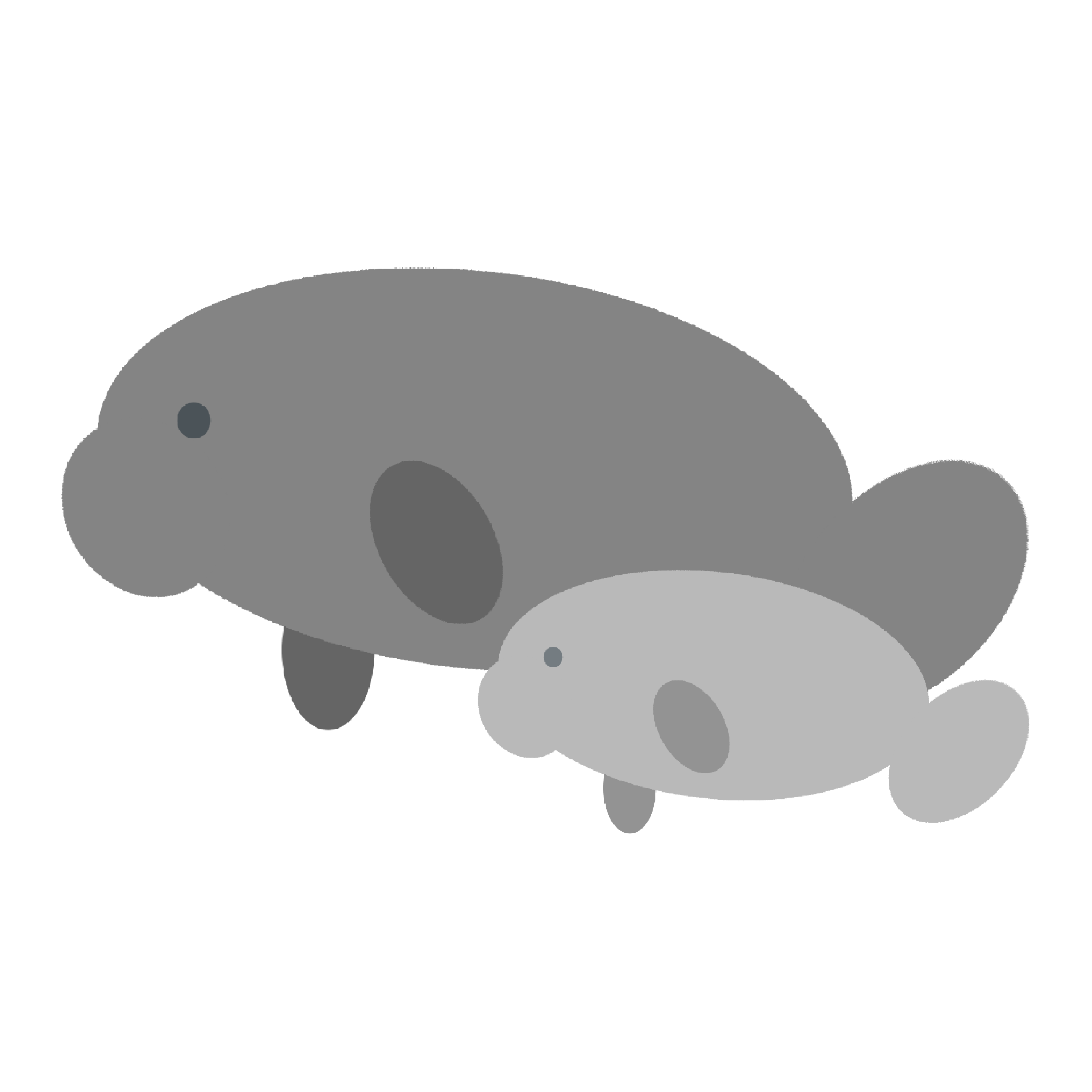 マナティーの親子のイラスト