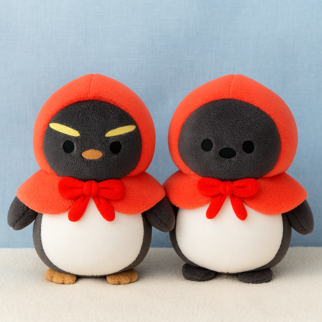ペンギンと赤ずきんを使用したAI生成製品