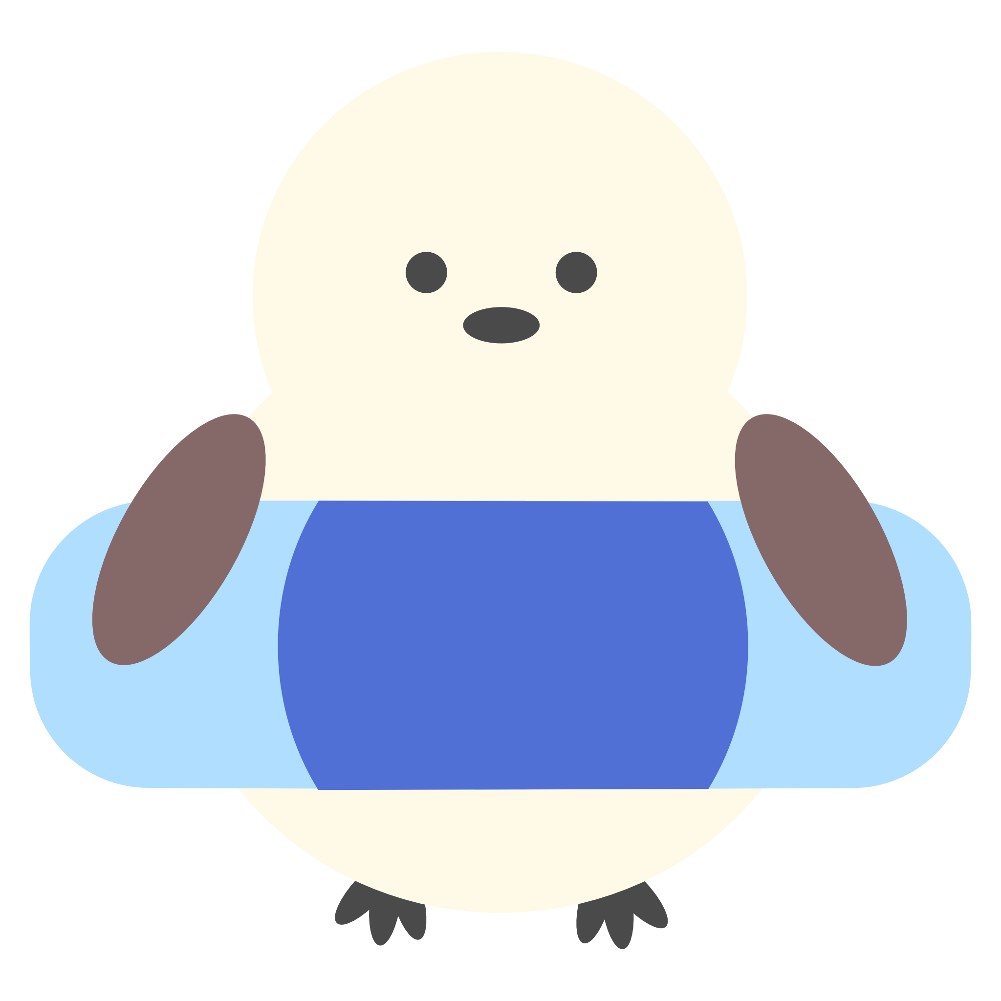 シマエナガと浮き輪