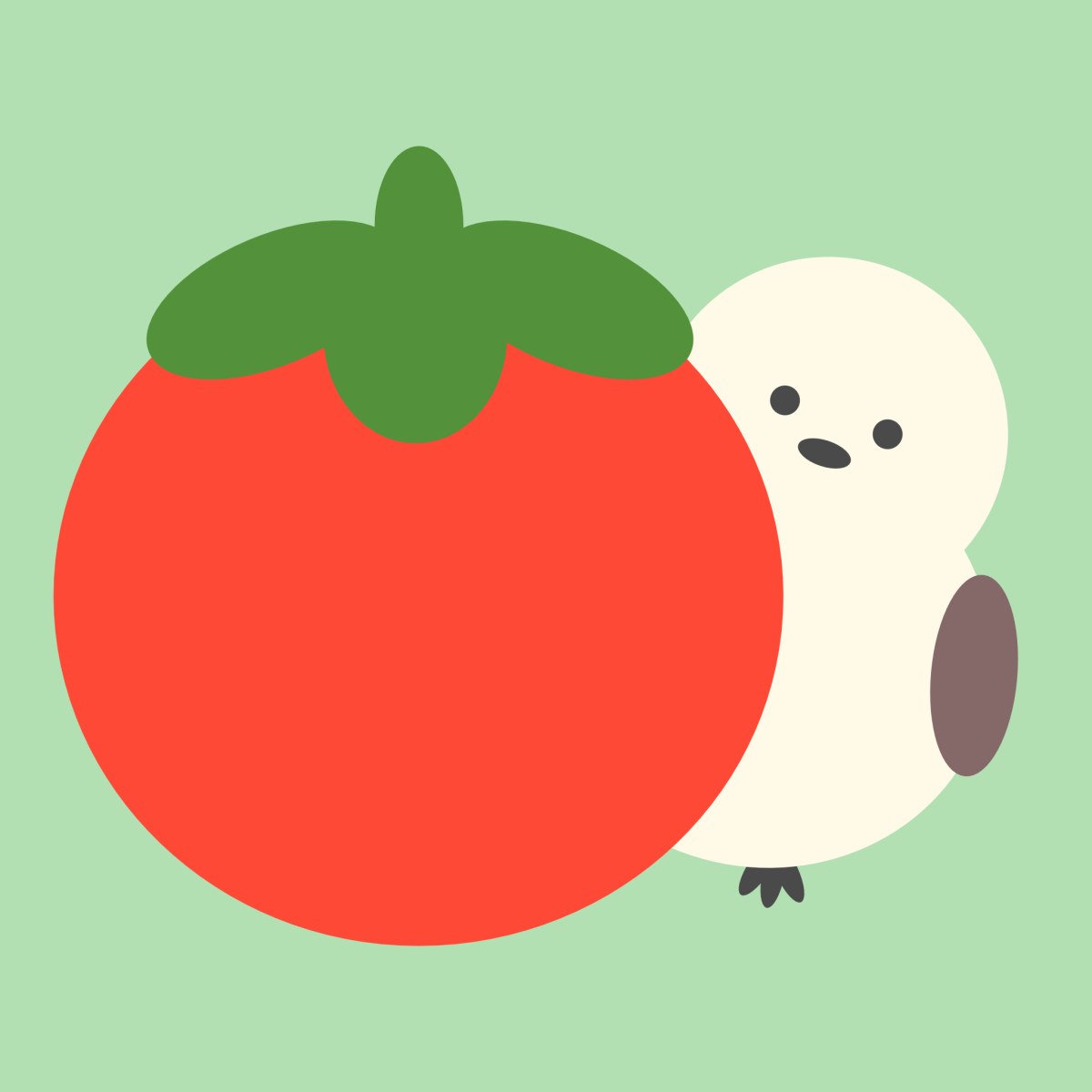 シマエナガとトマト