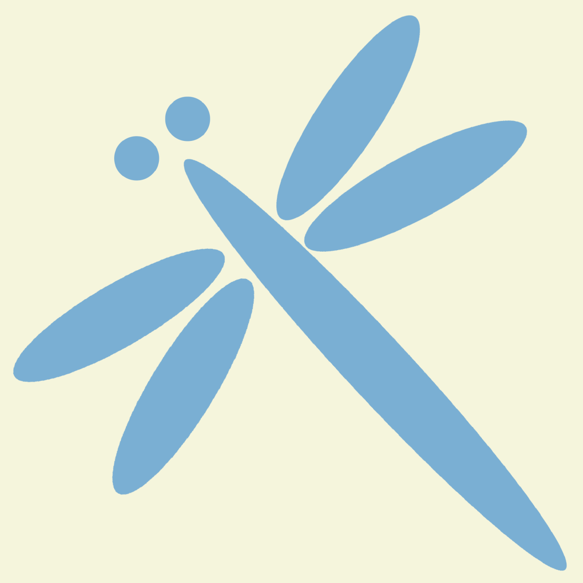 シンプルな青とんぼのイラスト