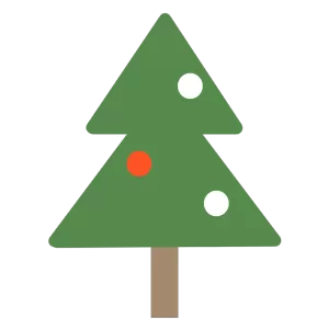 シンプルな飾りのクリスマスツリー