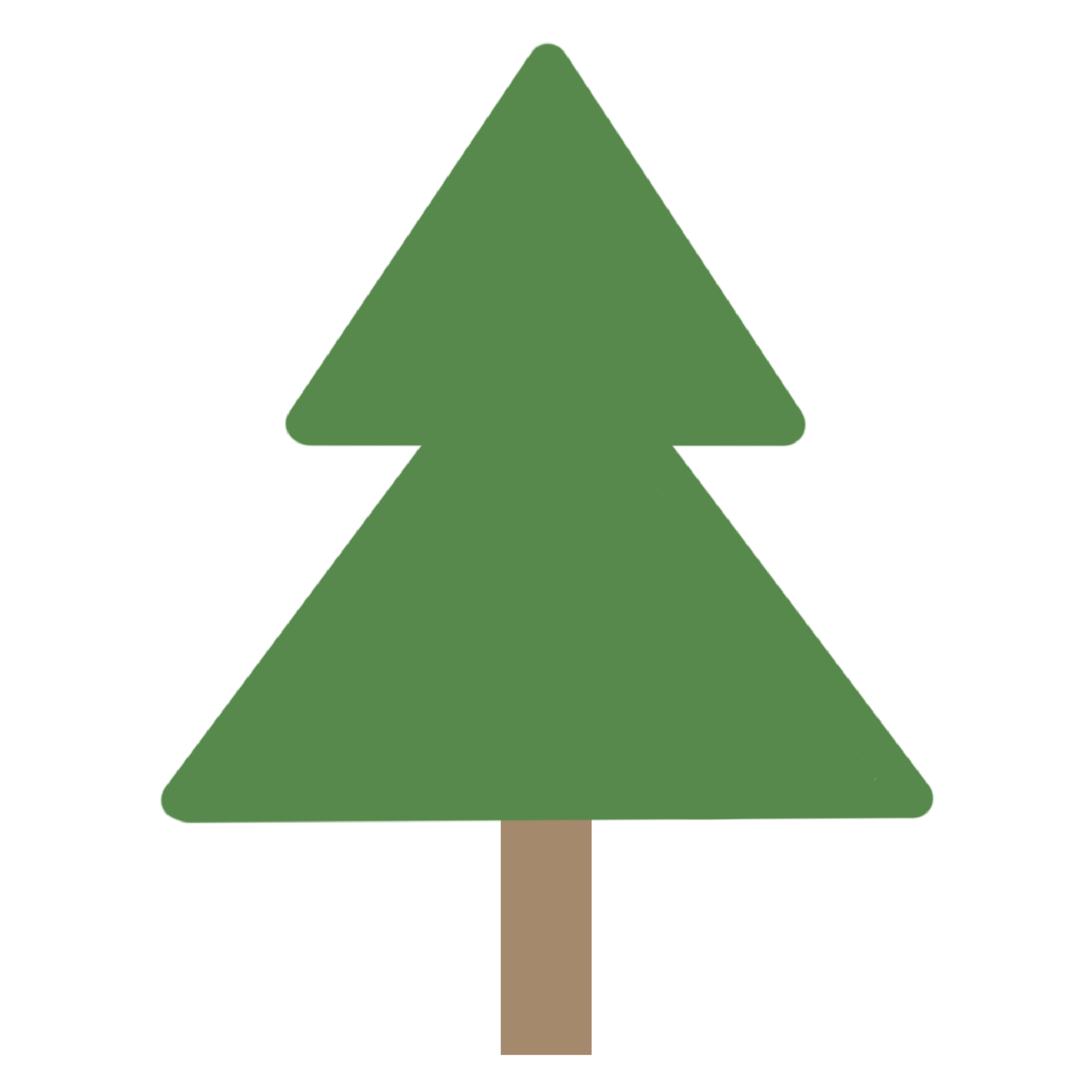 飾りのないクリスマスツリーのイラスト