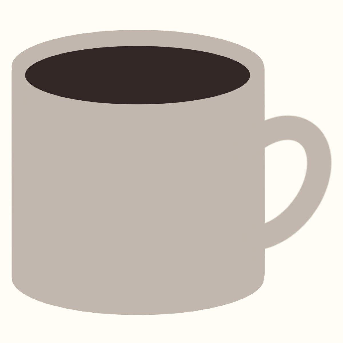 シンプルなマグカップに淹れたコーヒーのイラスト
