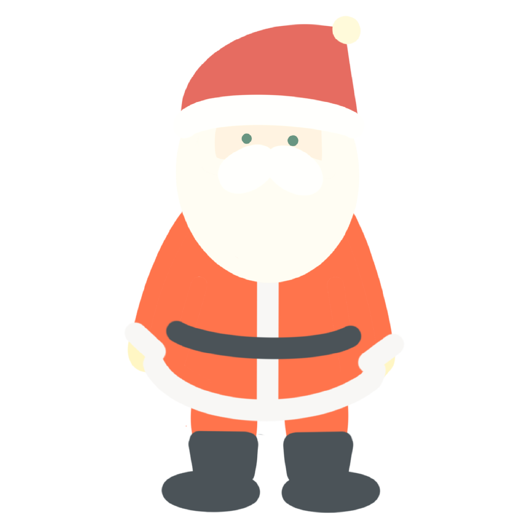 シンプルなサンタクロースの全身のイラスト