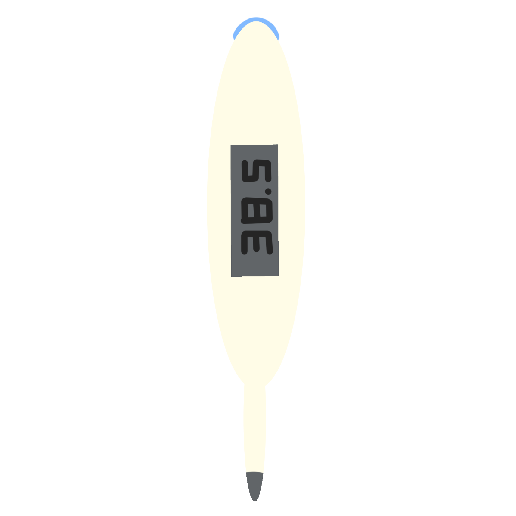 高熱の数値が表示されている体温計のイラスト