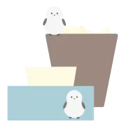 ティッシュ箱とゴミ箱