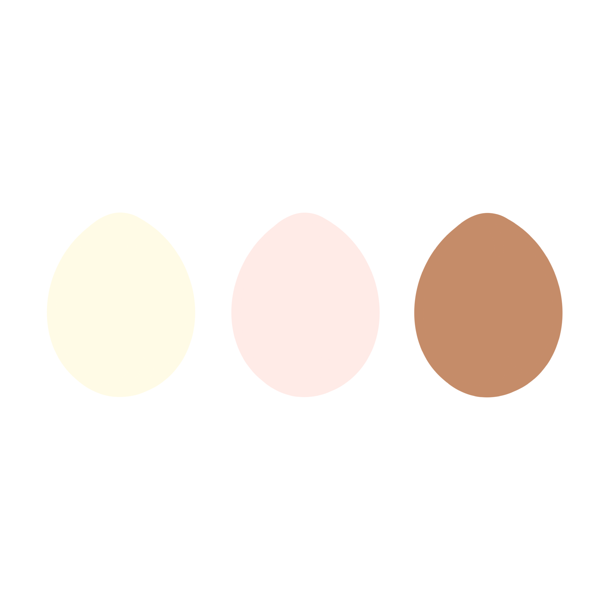 白色、桜色、茶色の玉子のイラスト