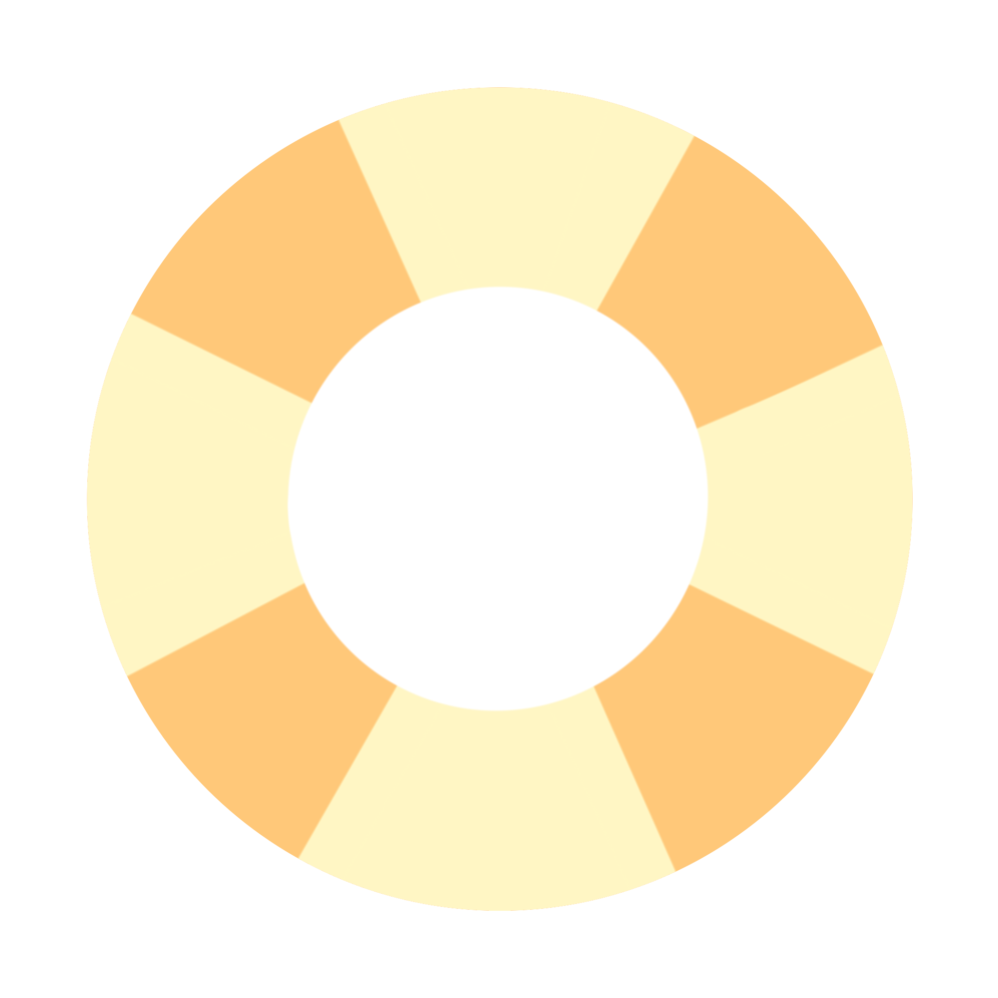 上から見た黄色い浮き輪のイラスト