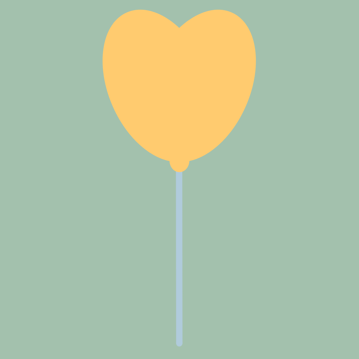 黄色いハートの風船のイラスト