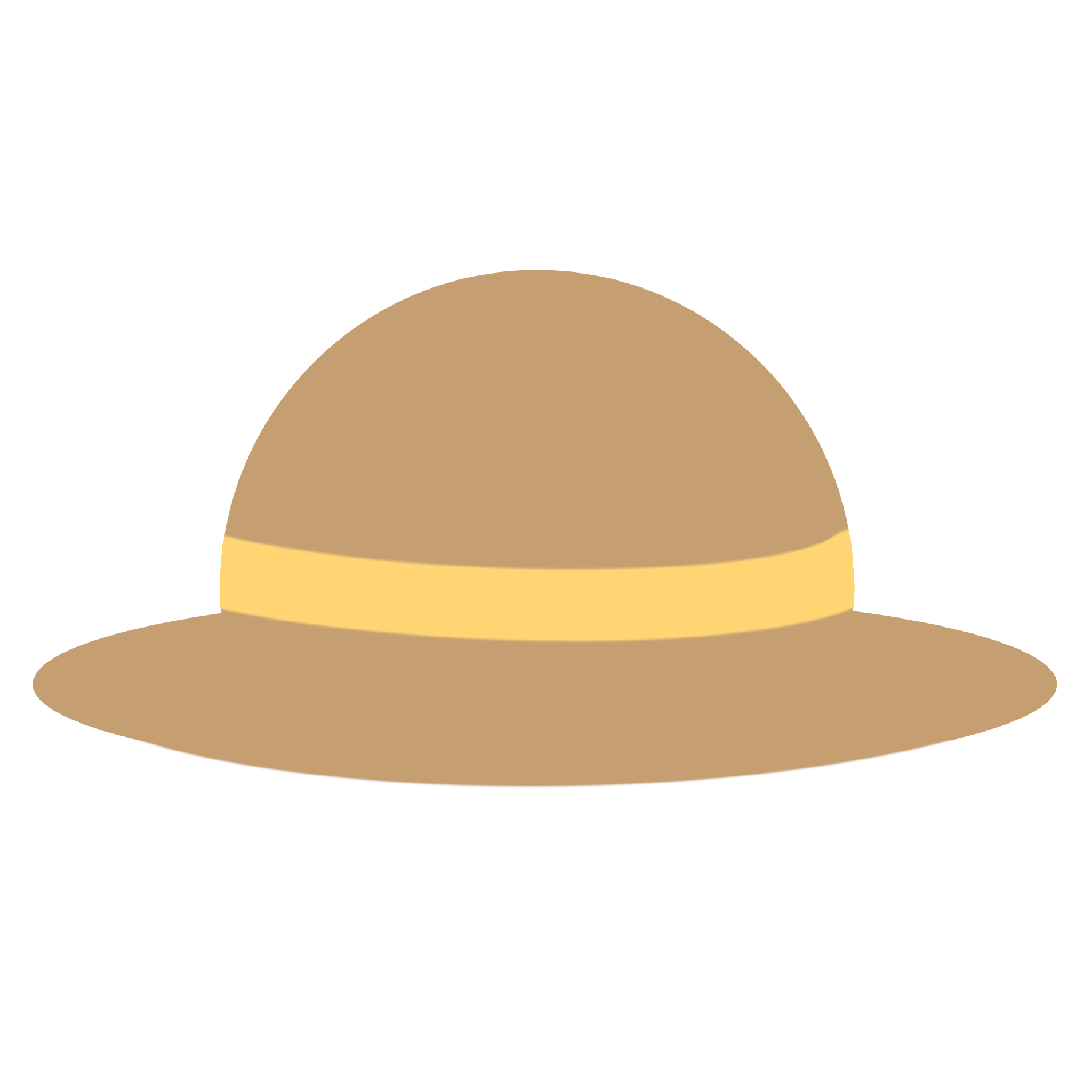 黄色いリボンの麦わら帽子のイラスト