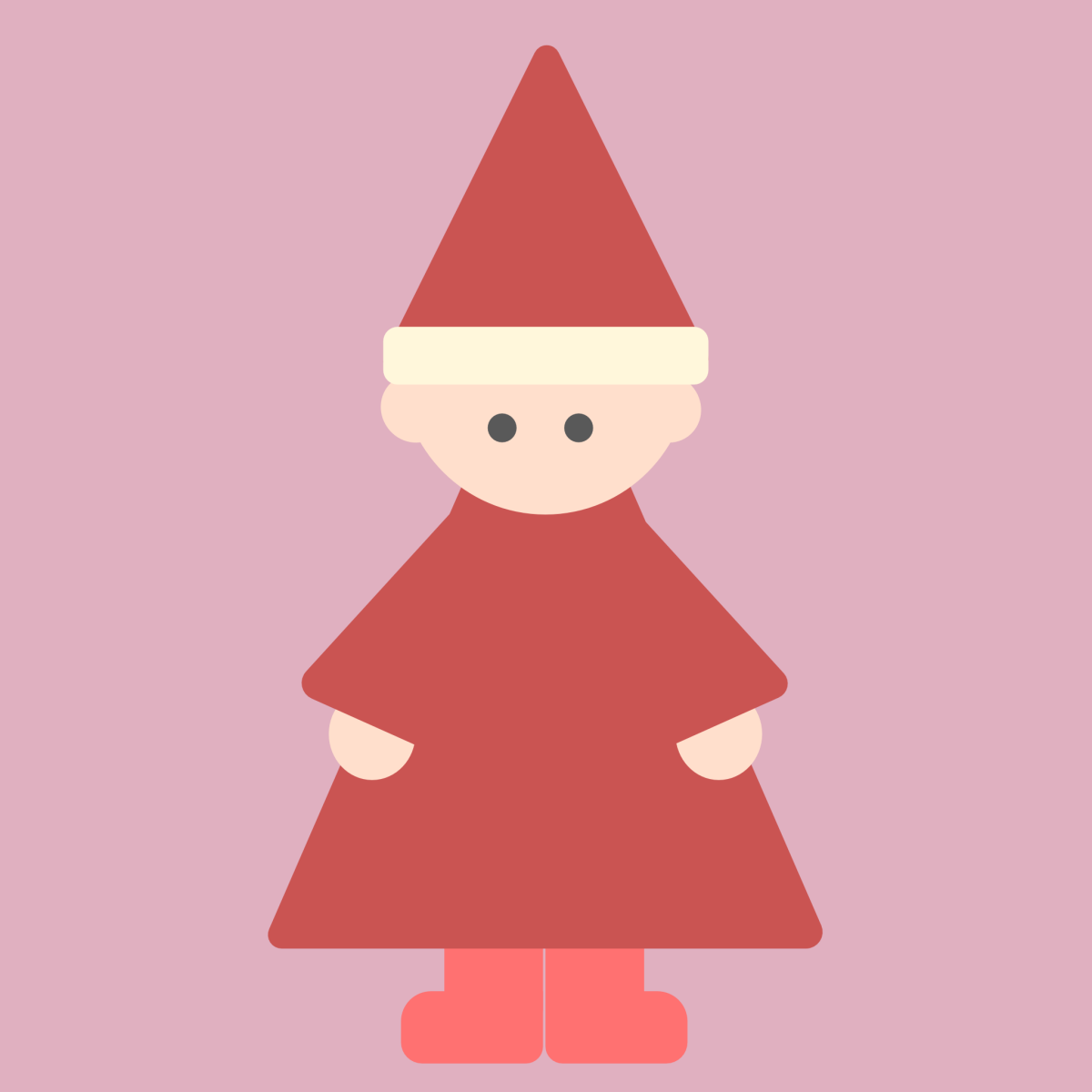 赤い服を着た子供のイラスト