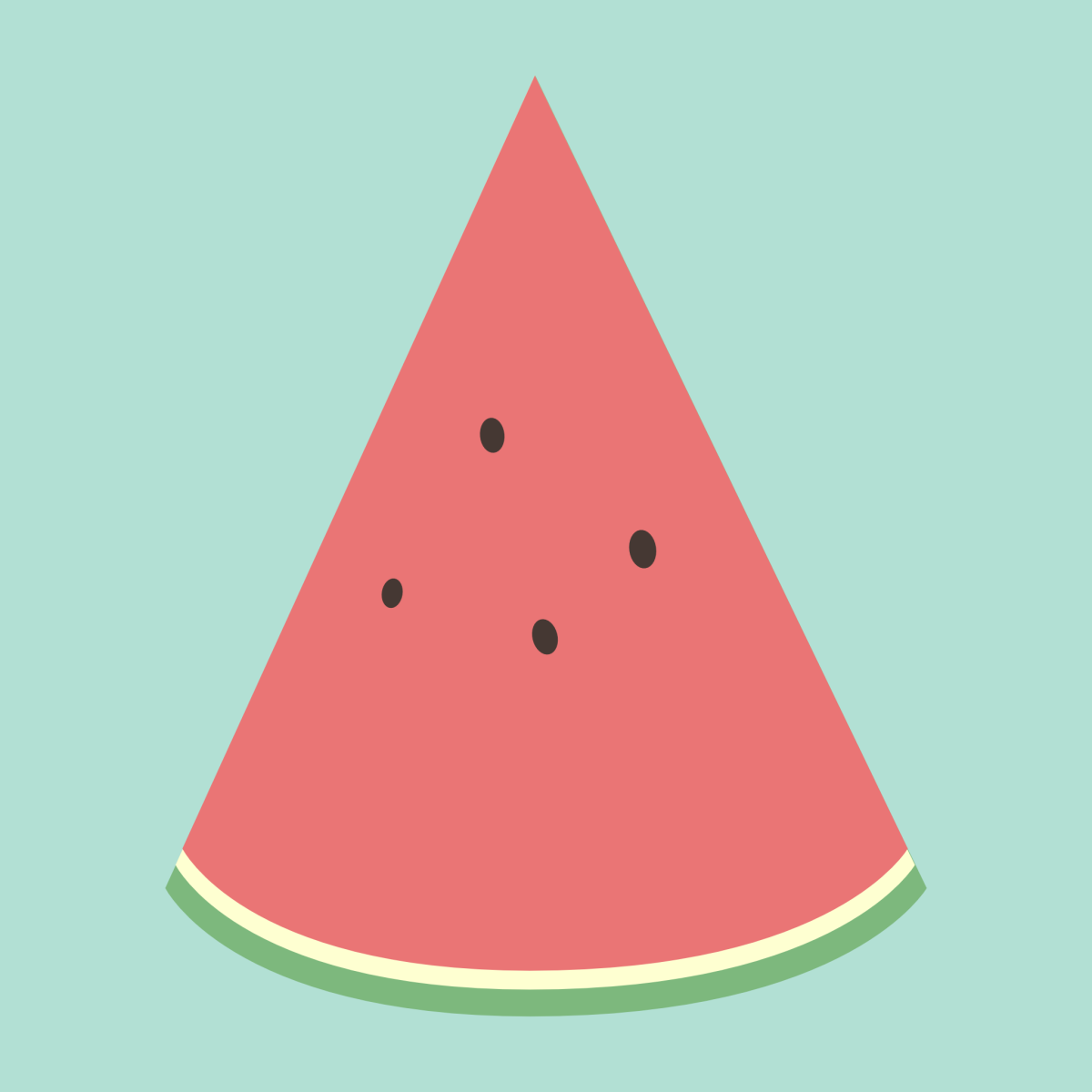 カットしたスイカ（ベクターリメイク）