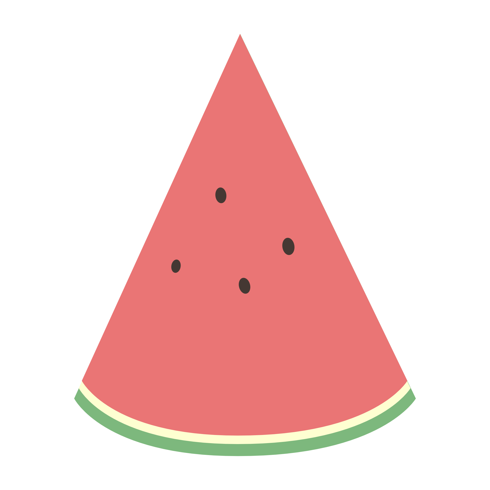 カットしたスイカ（ベクターリメイク）のイラスト