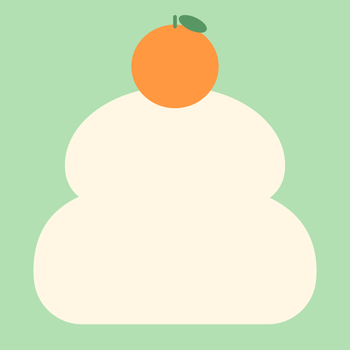 橙が飾られた鏡餅のイラスト