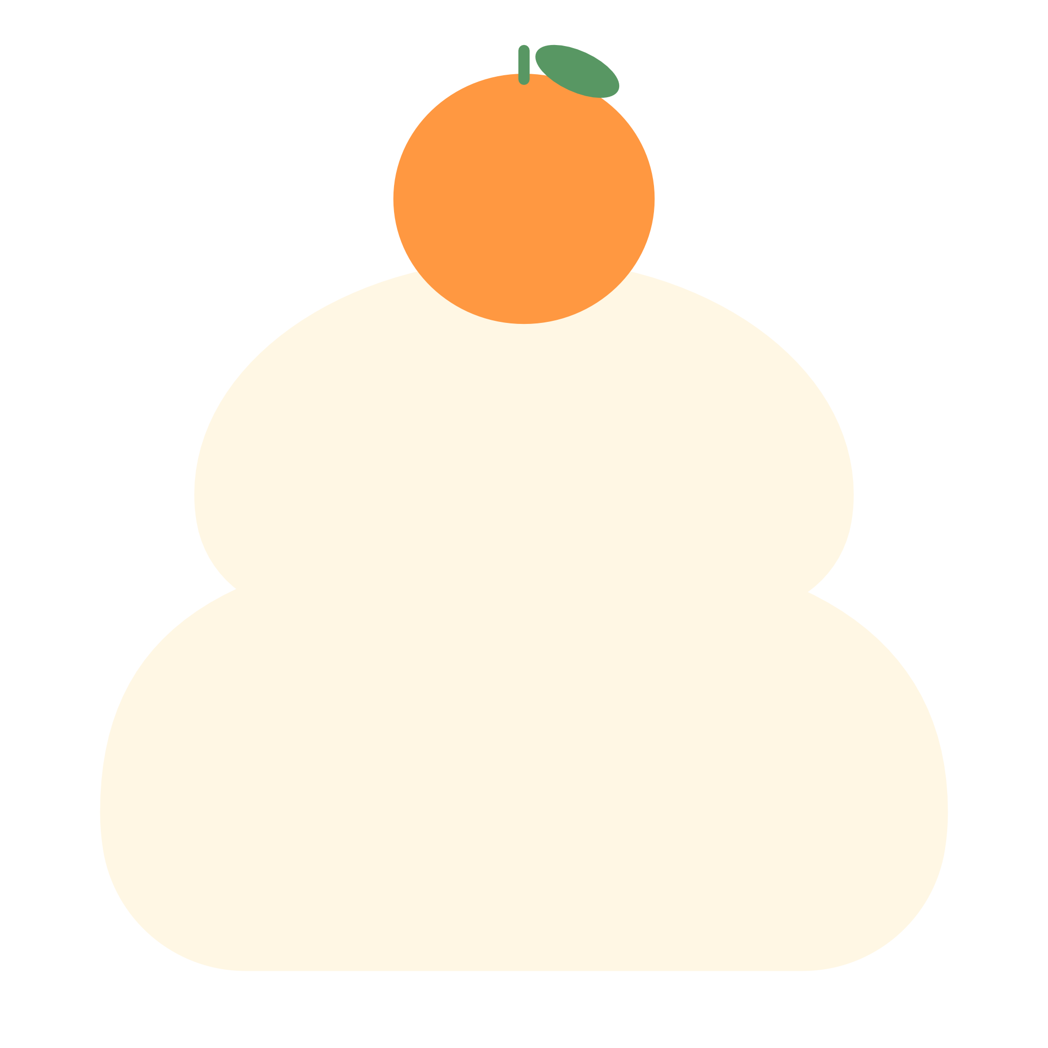 橙が飾られた鏡餅