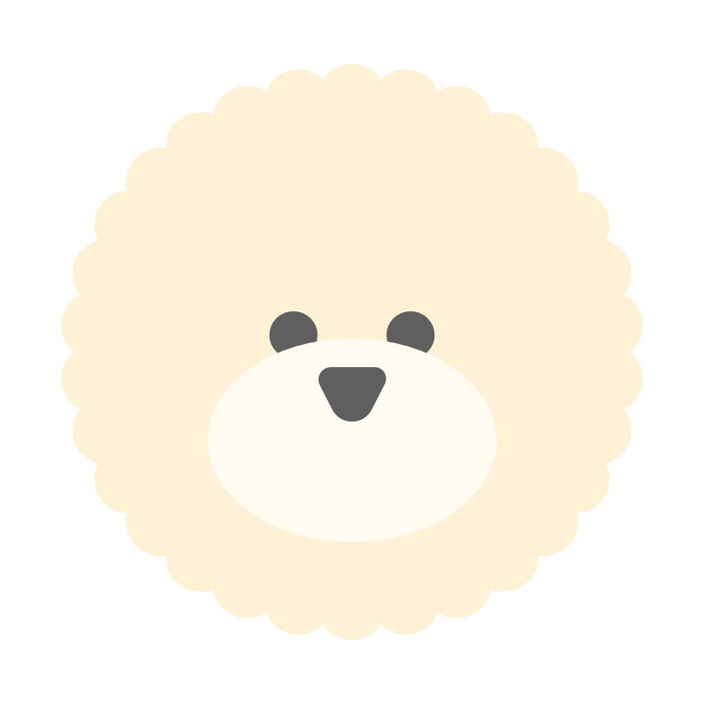 ふわふわの犬の顔のイラスト