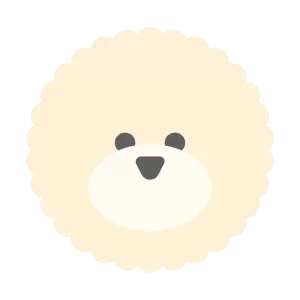 ふわふわの犬の顔