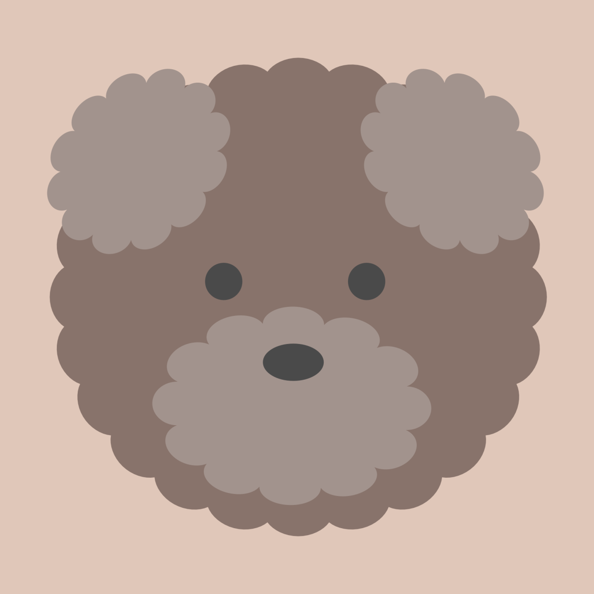 ふわふわの犬の顔のイラスト