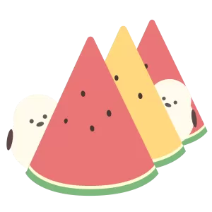 シマエナガとすいか