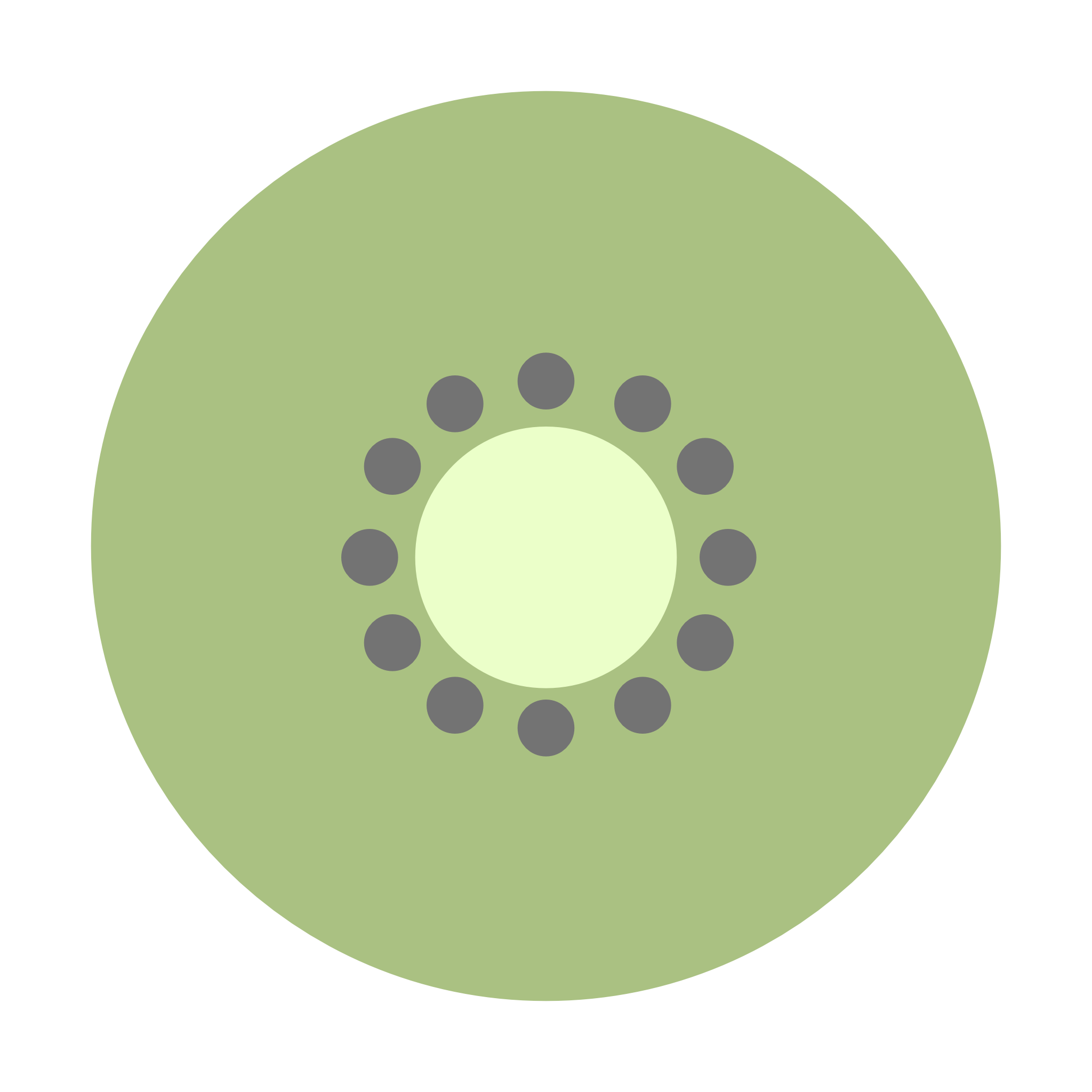 キウイの断面（ベクターリメイク）のイラスト