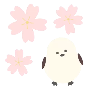 シマエナガと桜（ベクターリメイク）