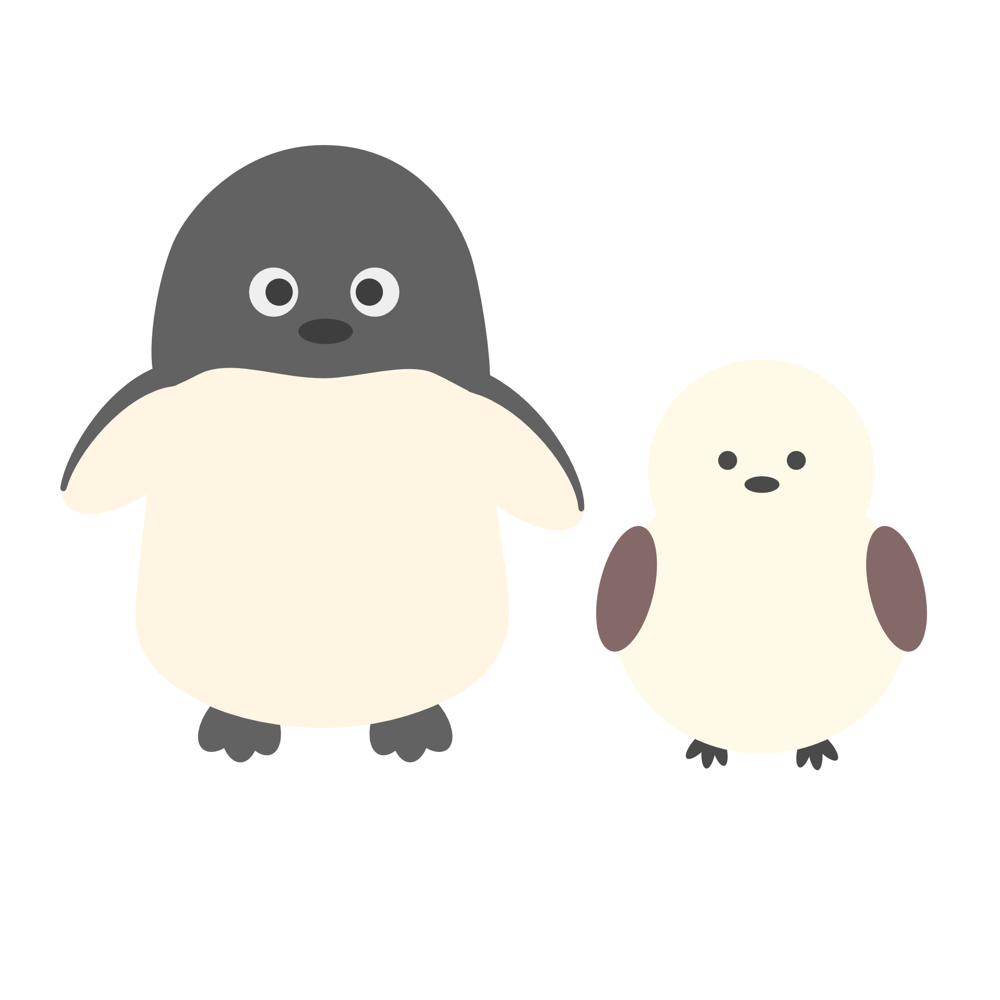 ペンギンとシマエナガ