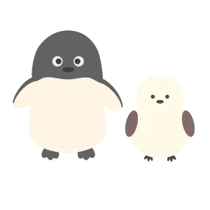 ペンギンとシマエナガ