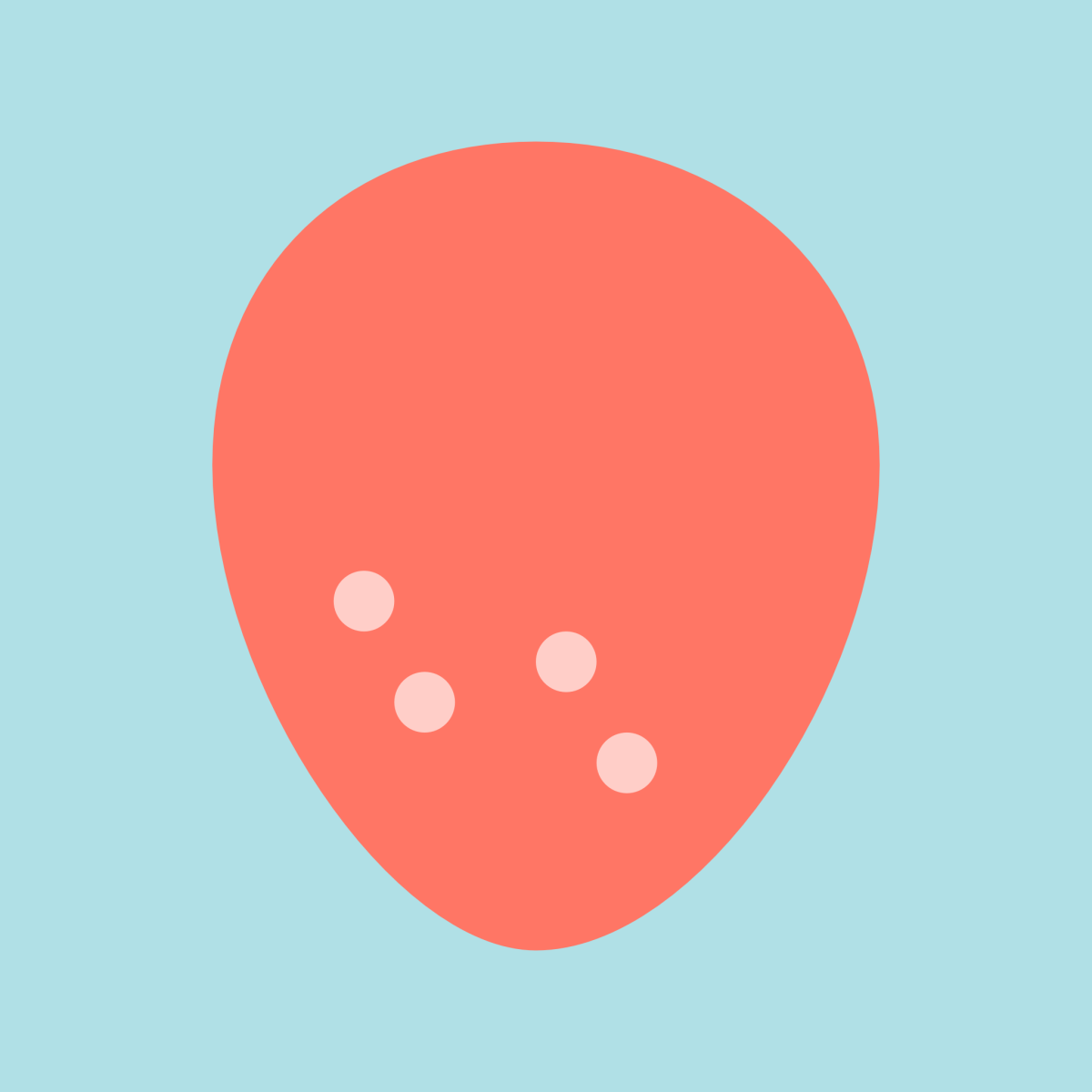 ヘタのないいちごのイラスト