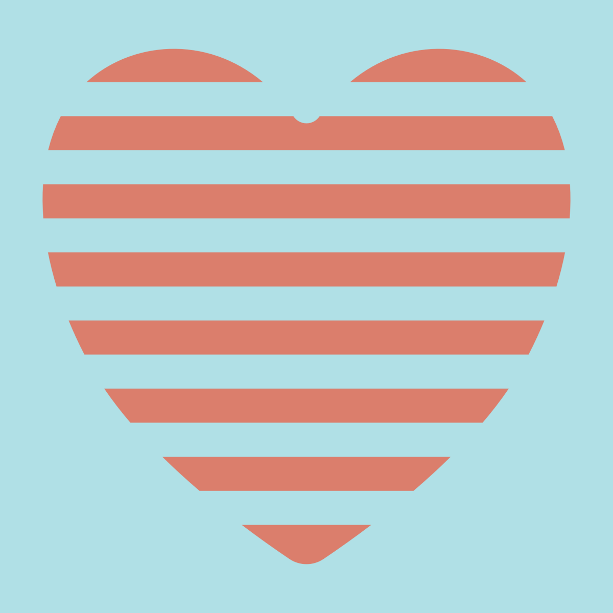 ストライプのハートのイラスト