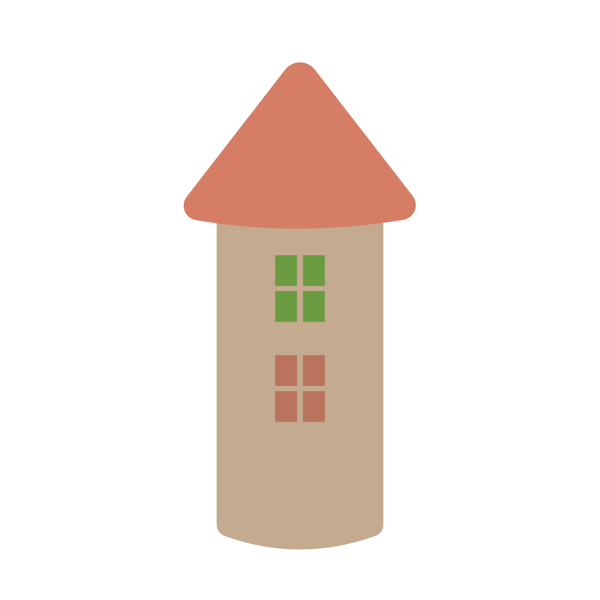 細長い家のイラスト