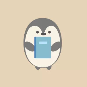 ノートを抱えたペンギン