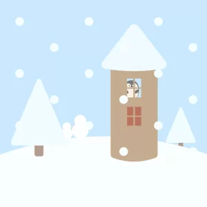雪の中のペンギン