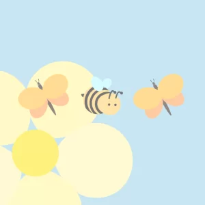 花と舞う生き物