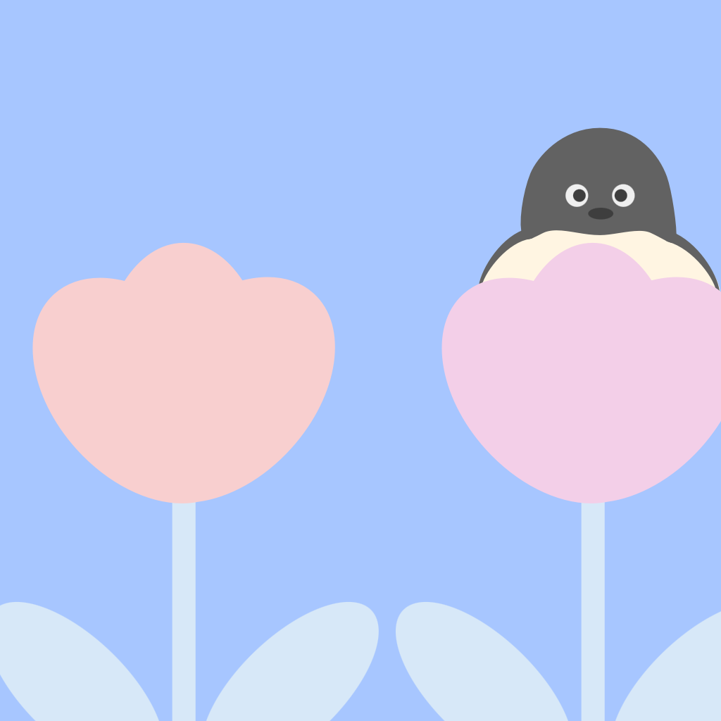 チュリップの中からこんにちは