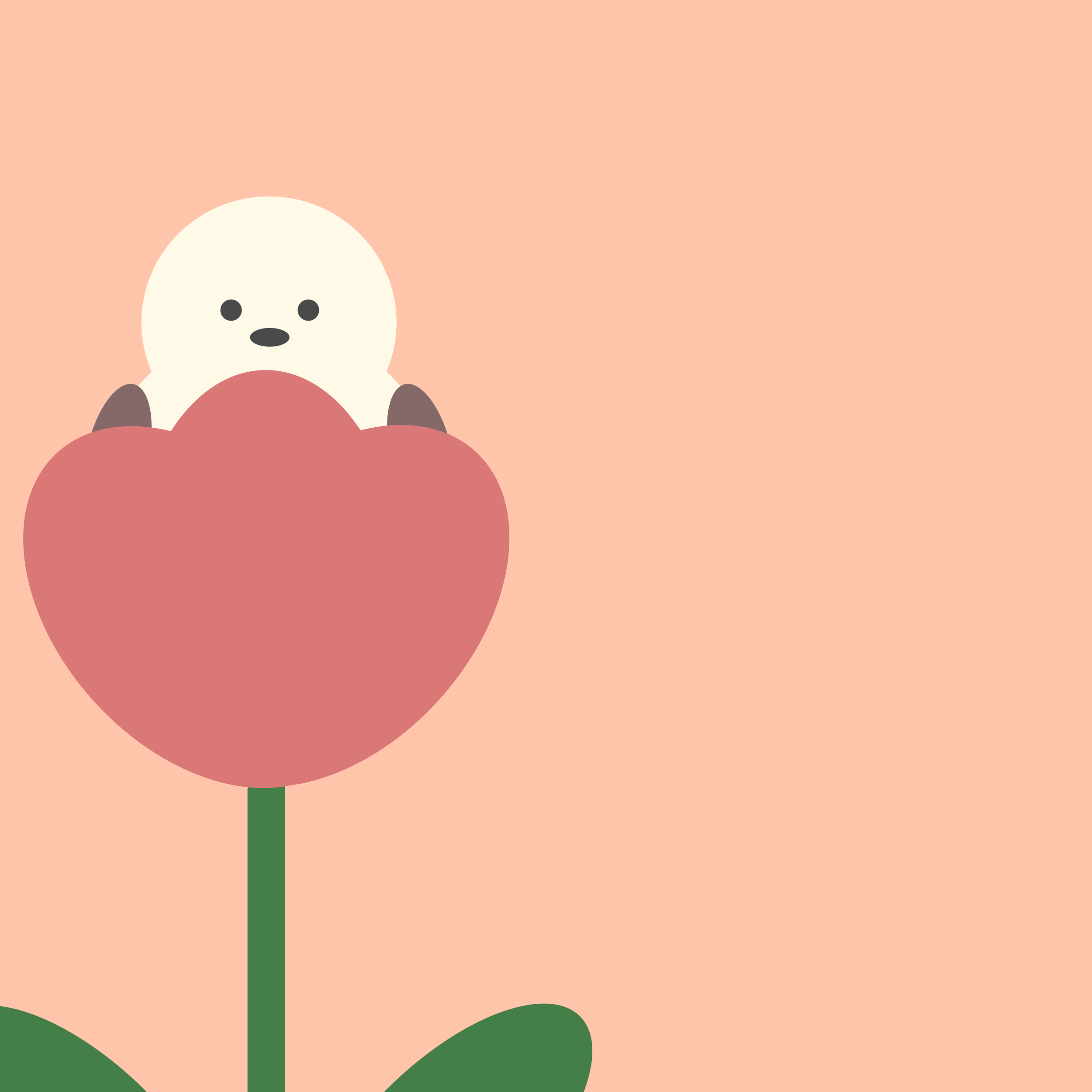 チューリップとシマエナガ