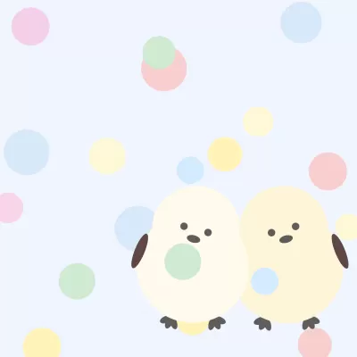 カラフルな雪とシマエナガ