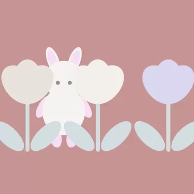 うさぎとチューリップ