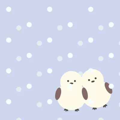 雪とシマエナガ