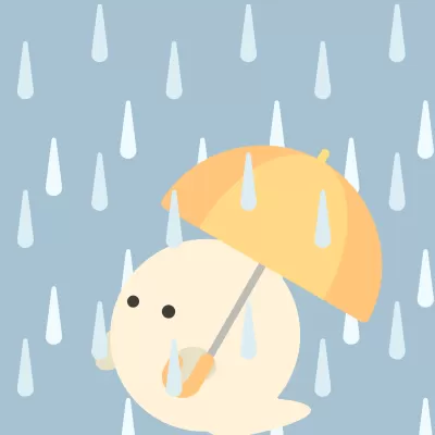 雨の中の散歩