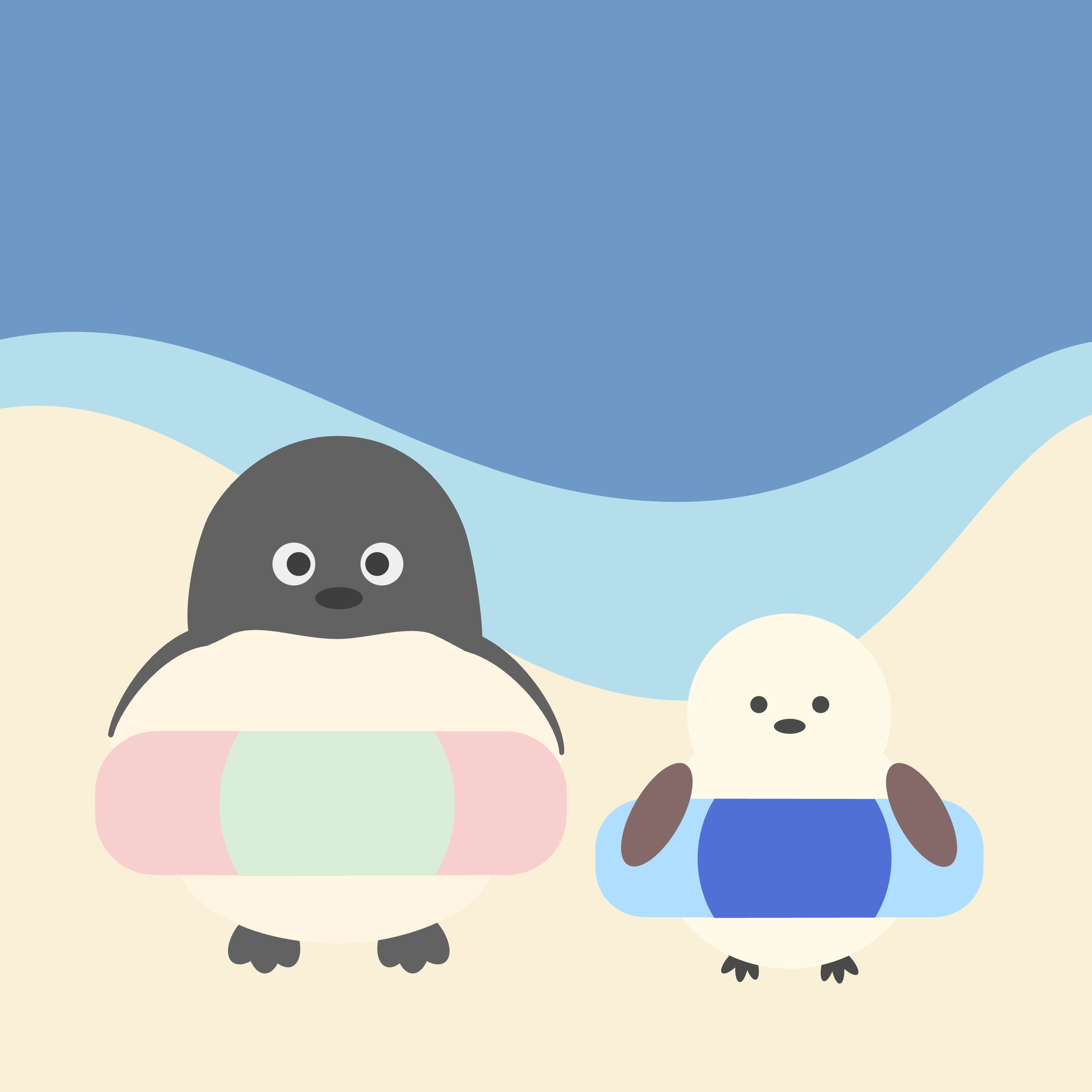 ペンギンとシマエナガの夏休み