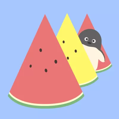 スイカの山からこんにちは