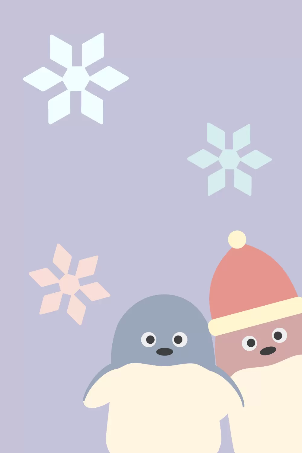 冬の友達と雪の舞