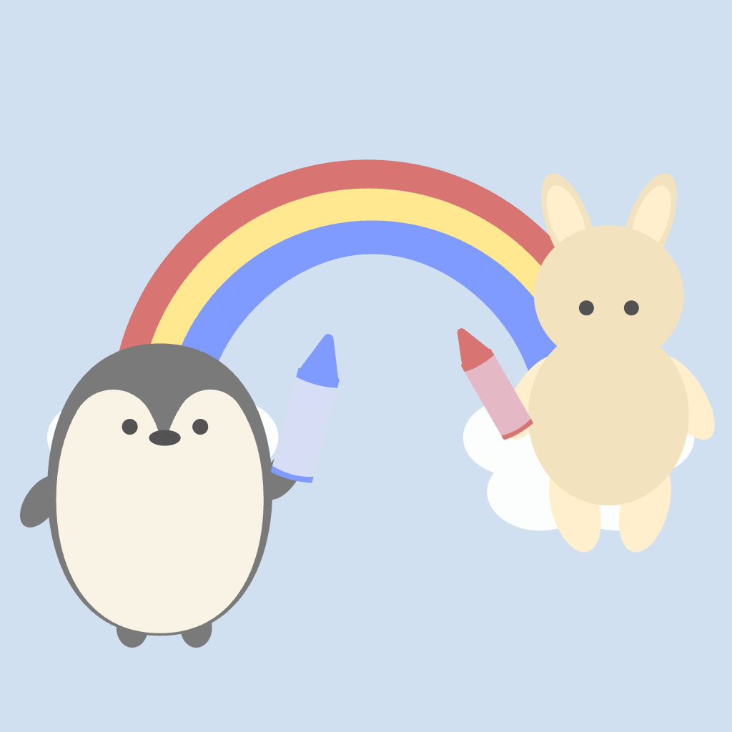 虹のクレヨンアート