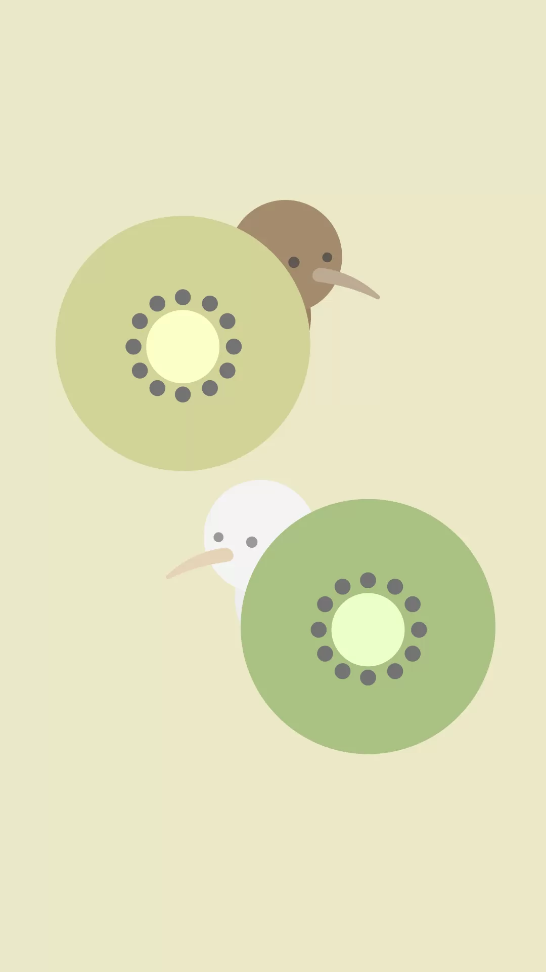 キウイと鳥のハーモニー