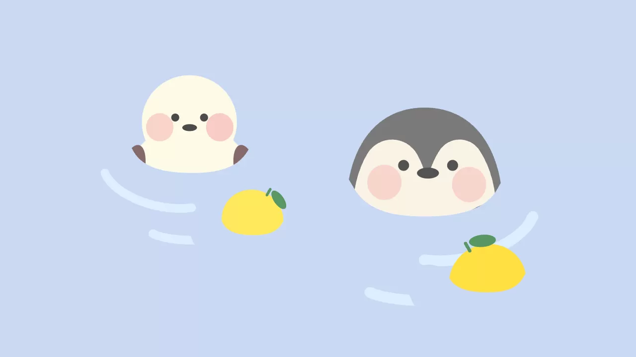 仲良し動物の水遊び