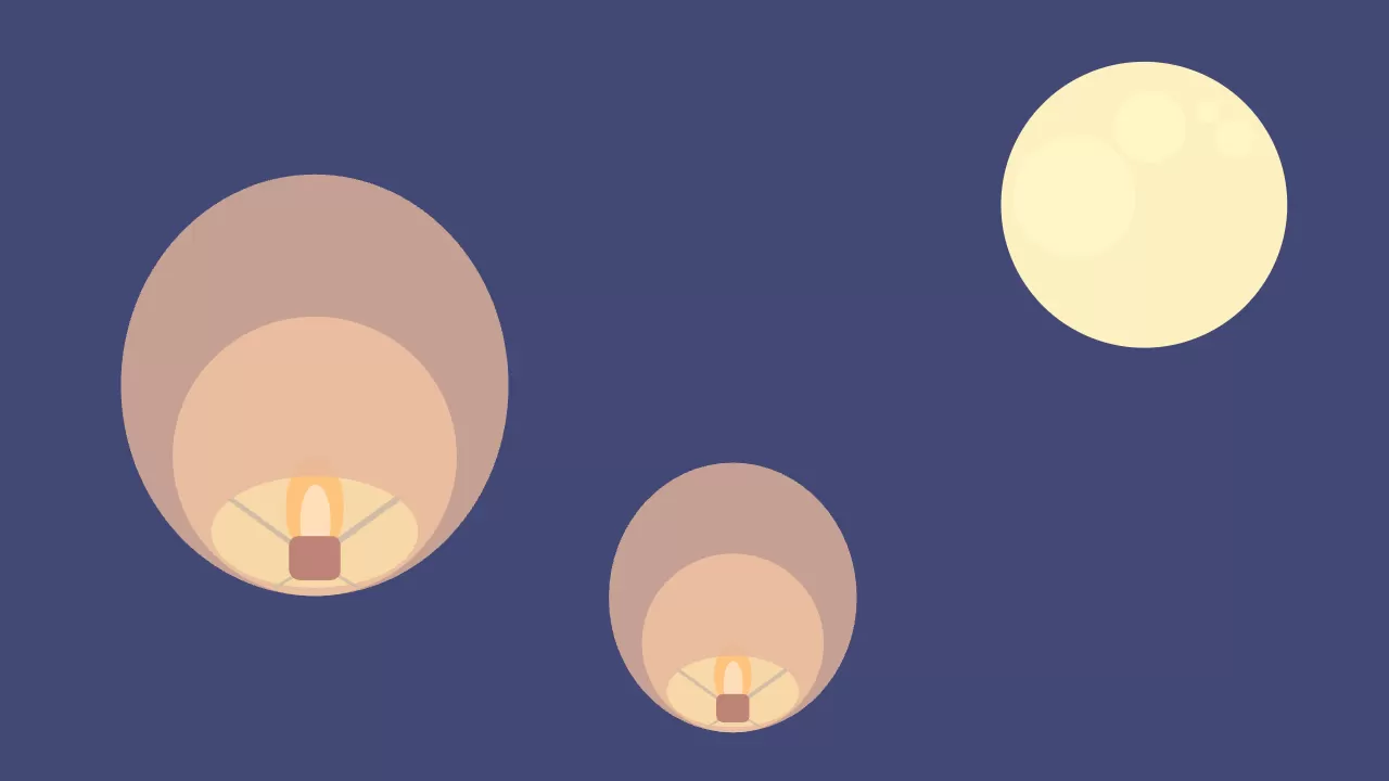 月夜のランタン祭り